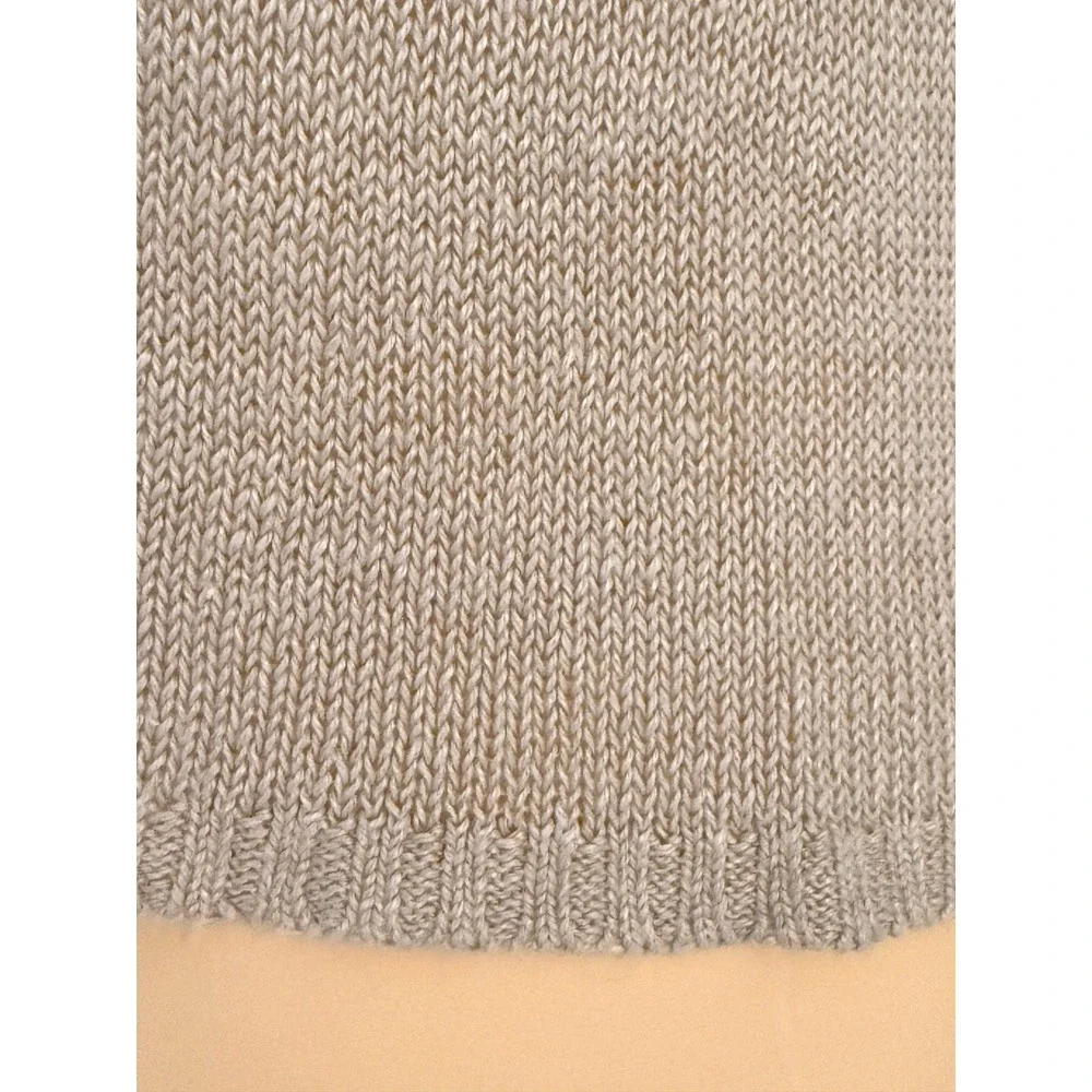 Eileen Fisher Hemp Knit Short Sleeve Open Front Cardigan Sz M Beige Tan - Picture 13 of 13
